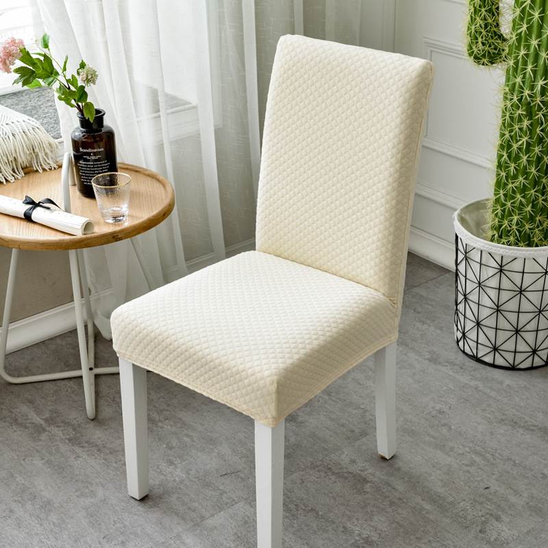 Knitted elastic chair cover, solid color, minimalist dining