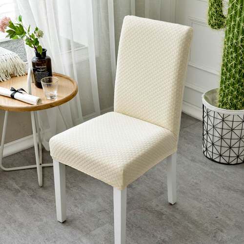 Knitted elastic chair cover, solid color, minimalist dining