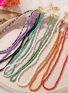 new ornaments bohemian short necklace rice bead Girls choker