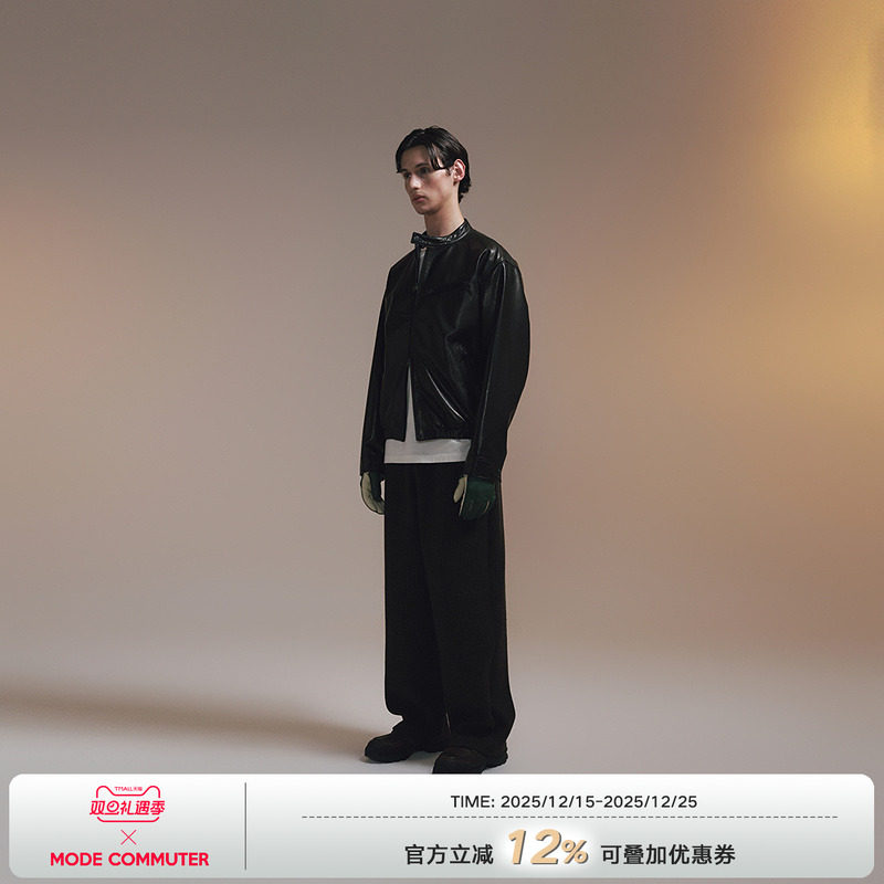 MODE COMMUTER | MC绵羊皮经典肌理立领休闲短款皮衣