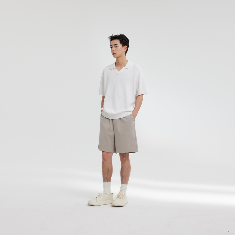 MODE COMMUTER| MC混纺双面针织简约阔腿型针织短裤