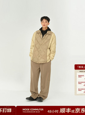 MODE COMMUTER | MC防水防晒功能梭织葫芦绗缝分割翻领短款羽绒服