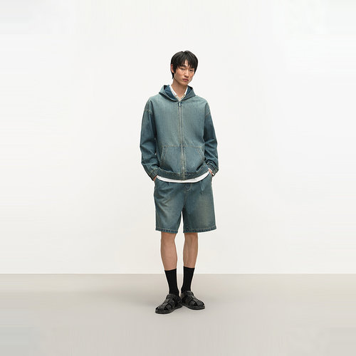 MODE COMMUTER| MC复古全棉水洗挺括阔腿型牛仔短裤
