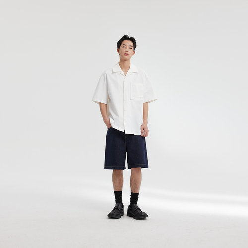 MODE COMMUTER| MC不潮品直筒型牛仔短裤原牛牛仔短裤