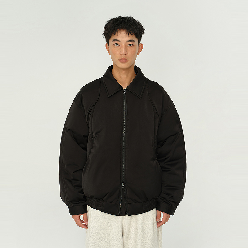 MODE COMMUTER | MC75D高密绒感缎面防水翻领短款设计感羽绒服