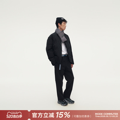MODE COMMUTER | MC肌理感四面弹梭织布面抗皱保暖无领短款羽绒服