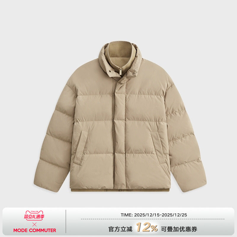 MODE COMMUTER | MC布面35D无胆防绒抗油污双层立领短款羽绒服