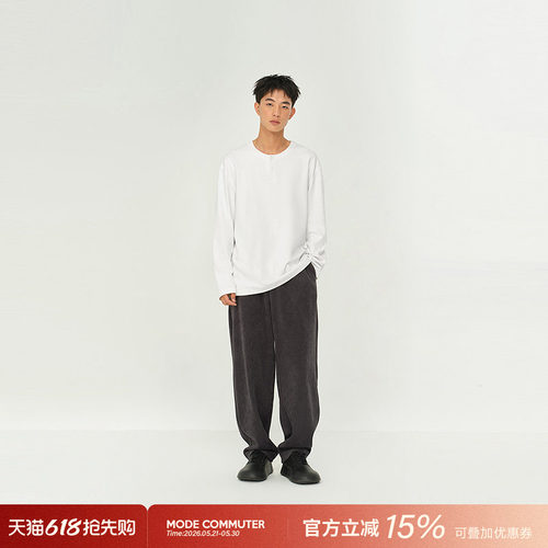 MODE COMMUTER | MC双面针织亲肤柔软不起静电半亨利领长袖T恤