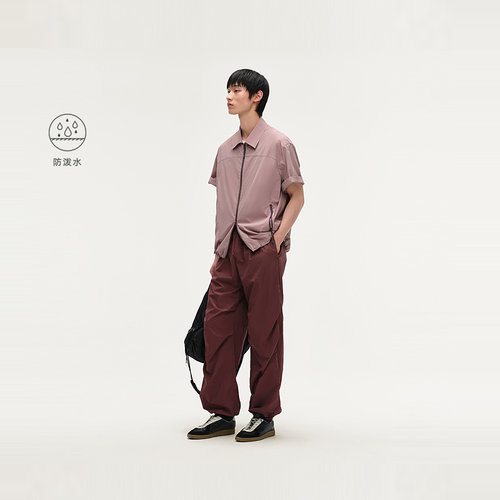 MODE COMMUTER| MC抗皱防泼水哑光简约时尚梭织橡筋腰伞兵裤