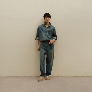 牛仔衬衫 MODE 复古翻领水洗长袖 MC复古水洗时尚 COMMUTER