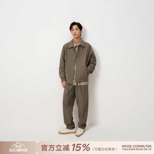 MODE COMMUTER| MC防泼水抗皱柔软翻领梭织长袖衬衫