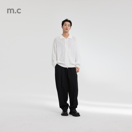 MODE COMMUTER| MC不潮品春季高支亲肤柔软精纺纱线翻领开衫
