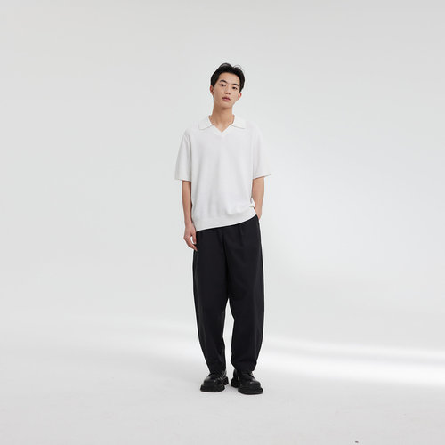 MODE COMMUTER| MC锦纶混纺全松紧腰亲肤斜纹宽松O型梭织长裤