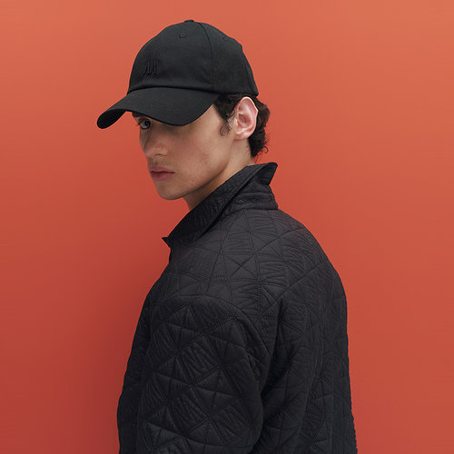 MODE COMMUTER | MC高密尼龙混纺经典翻领四合扣开襟绣花棉服