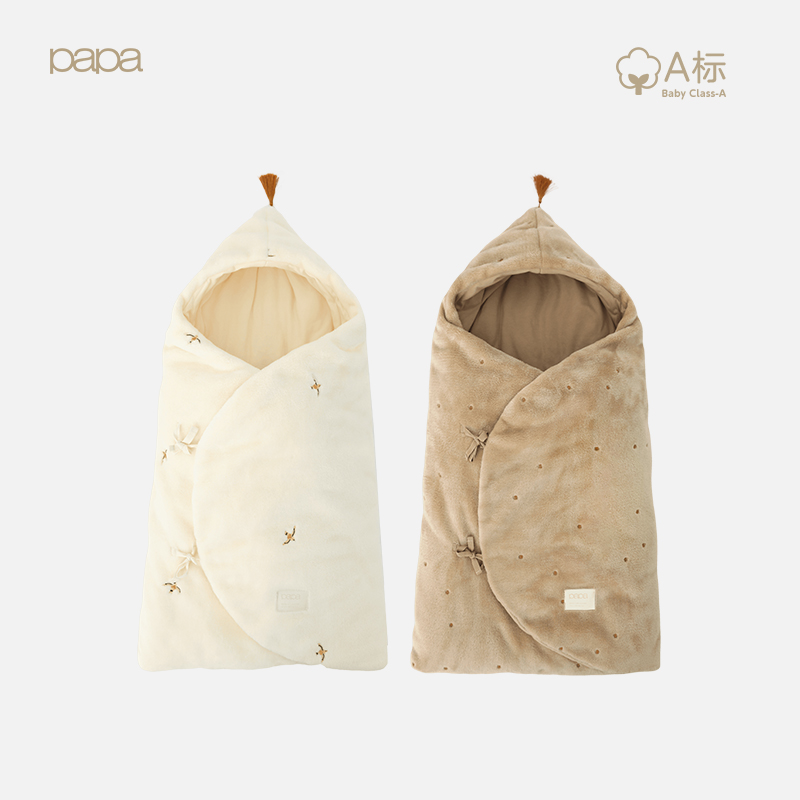 papa爬爬婴儿抱被秋冬保暖新生儿双面珊瑚绒抱毯宝宝纯棉襁褓包被|ruв категории Детская одежда, другие - от Buy2taobao.com для оказания профессиональной услуги покупки агента Taobao
