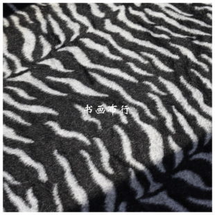 秋冬羊毛黑白斑纹提花单面顺毛面料时装大衣diy外套设计师