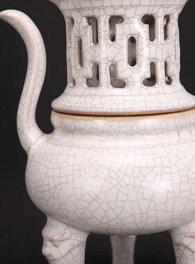 宋式美学香炉宋汝窑月白釉宝塔香炉仿古瓷器老物件古玩古董老货物