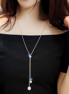 毛线衣项链时尚毛衣链女长款百搭新款女秋冬毛衣饰品高级挂件配饰