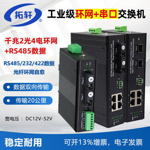 拓轩RS485环网光端机一发多收