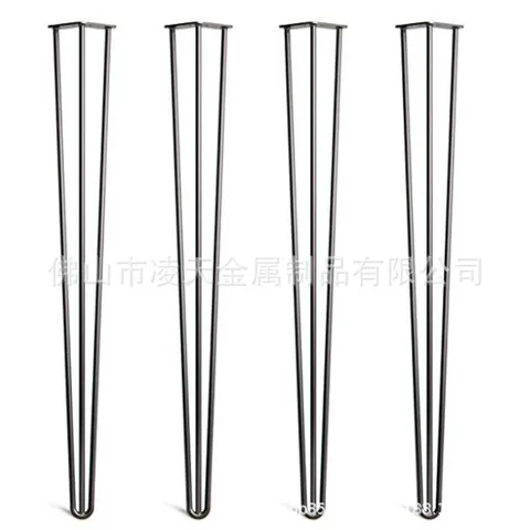 铁艺固定配件脚发夹餐桌钢筋U型桌腿支架铁线桌脚DIY铁线