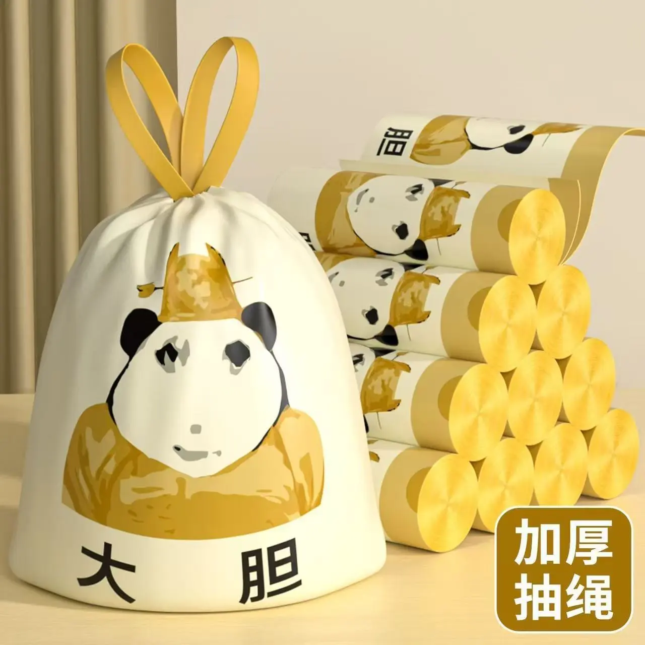 免撕大胆图龙家用抽绳手提式厨房大号特厚宿舍清洁袋办公室用清洁