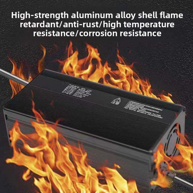 正品三轮车车载充电器大功率免维护快速充电48V60V72V10A15A20A铝