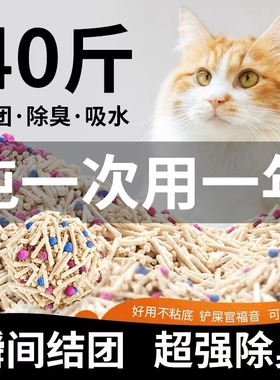 猫砂豆腐砂除臭无尘40斤去味结团20公斤包邮20斤大袋猫舍猫咪用品