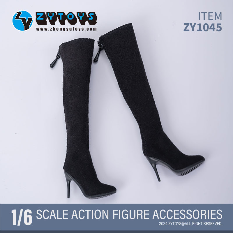 ZYTOYS 1/6女款高筒ZY1045翻皮靴 鞋子 兵人手办模型娃圈 BJD OB