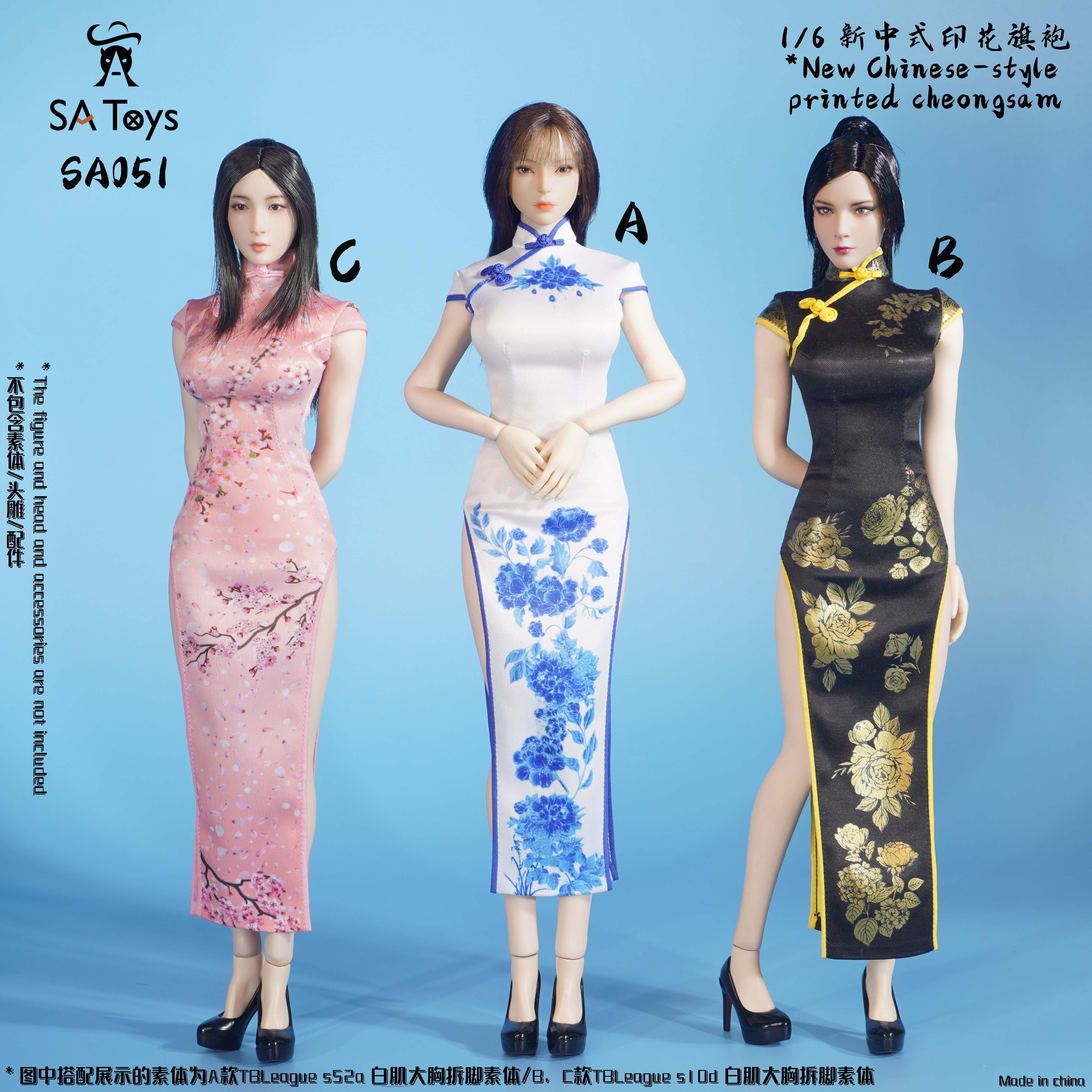 SAToys1/6新中式印花旗袍