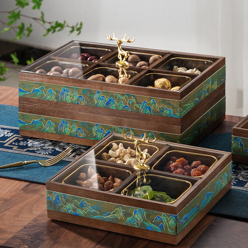 干果盒实木轻奢高档果盘