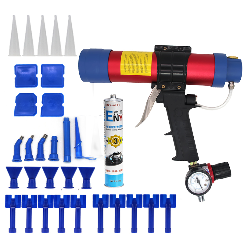 汽车气动钣金胶枪玻璃胶枪 钣金打胶工具套装原车波浪纹路带胶嘴