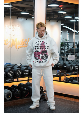 ZEKE LAB「破茧成蝶」加绒加厚连帽卫衣男女宽松廓形数码直喷帽衫