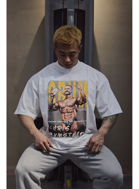 ZEKE LAB原创健美人物Tee系列之CBUM 美式纯棉小领口宽松运动短袖