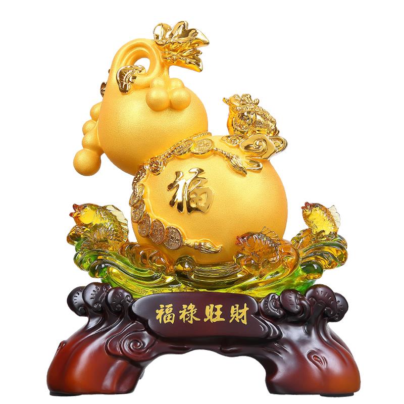 b酒柜乔迁装饰品招财风水葫芦摆件工r艺品福禄旺财家居办公室