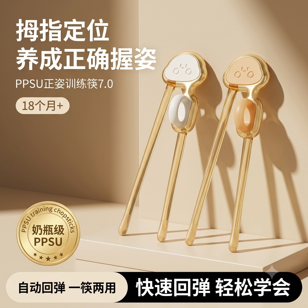 儿童一体筷训练筷1-3岁宝宝专儿童餐具