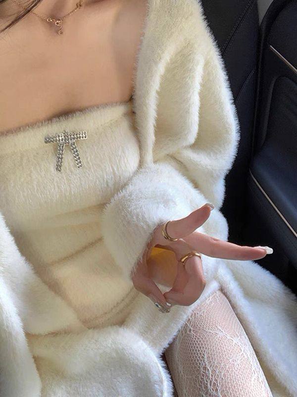 纯欲风修身针织2件套连衣裙