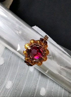 新品奥地利水晶原创手工串珠戒指复古风指环女配饰品多色包邮