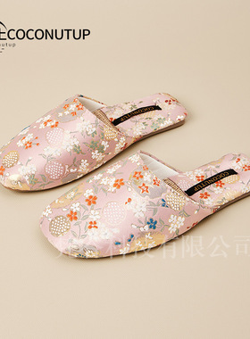 椰上2026款国风绣花拖鞋女春夏亚麻透气防臭居家室内四季情侣凉拖