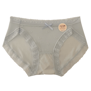 【7A抗菌纯棉裆】高开叉网纱内裤女中腰裸感三角裤头【独立包装】