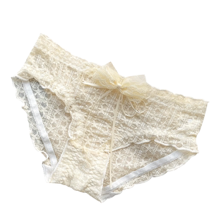 【奶绵霜花】性感蝴蝶结内裤女中腰纯棉裆女士三角裤【独立包装】