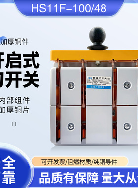开启式光伏隔离开关HS11F-100A/48倒顺切换闸刀开关HS11F-600/38