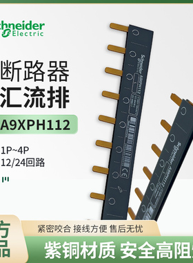 施耐德汇流排A9XPH112梳状母排12×18mm 1P/2P/3P/4P A9XPH424
