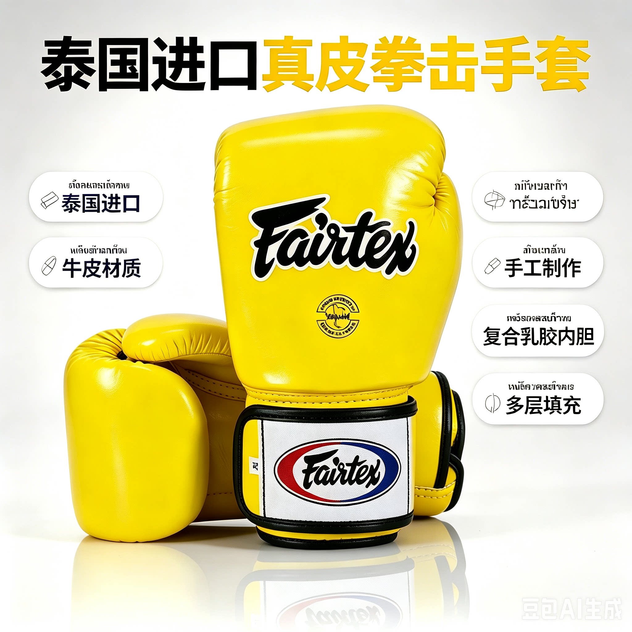fairtex拳击手套牛皮乳胶填充图片