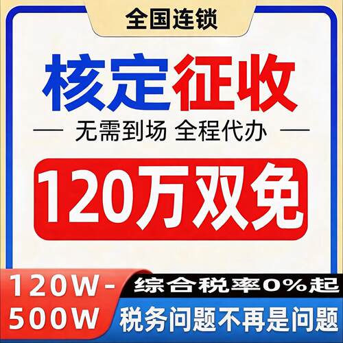 工商个体户核定公司代办征收电商税务筹划大小额注册注销代理记账