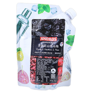 ANDROS安德鲁洛神花山楂乌梅颗粒果酱1kg奶茶甜品饮品烘焙原料