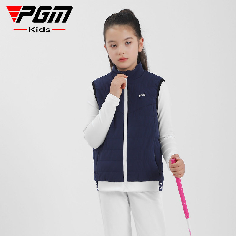 PGM儿童高尔夫马甲女童防风立领