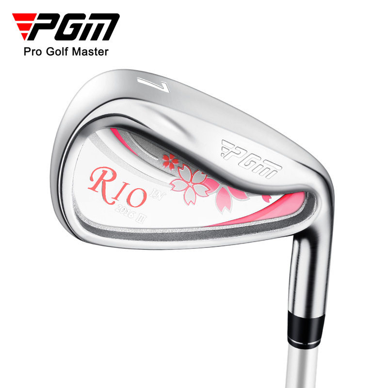 PGM高尔夫球杆女士7号铁杆樱花粉色不锈钢杆头宽打击面golf练习杆