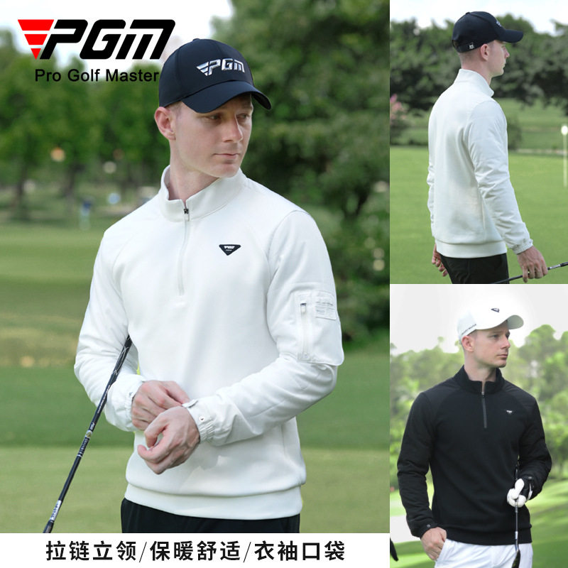 PGM男士高尔夫针梭织拼接保暖
