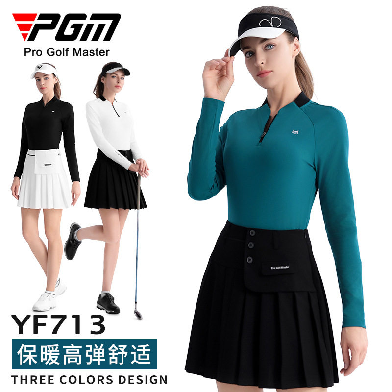 PGM高尔夫女装长袖上衣配百褶