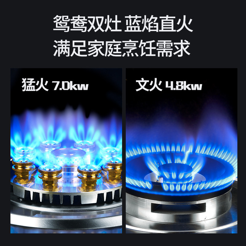 杏田猛火双灶家用嵌入式天然气